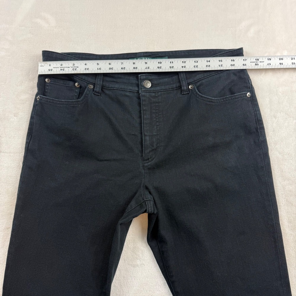 Lauren Ralph Lauren Premier Straight Jeans Womens 14 Black Mid Rise Denim‎ Pants - Picture 7 of 10